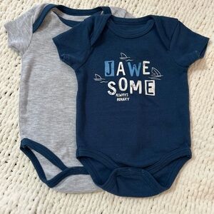 Bloomin' Baby Bundle Navy Blue and Gray Onesies